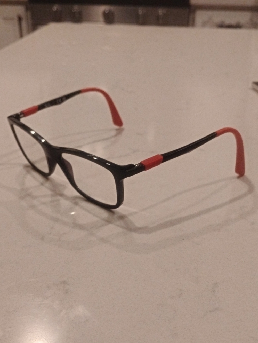 Ray-Ban Kids Black Frames with Malable Red Temple Tips